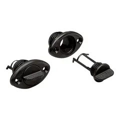 Lenseplugg nylon, sort oval flens