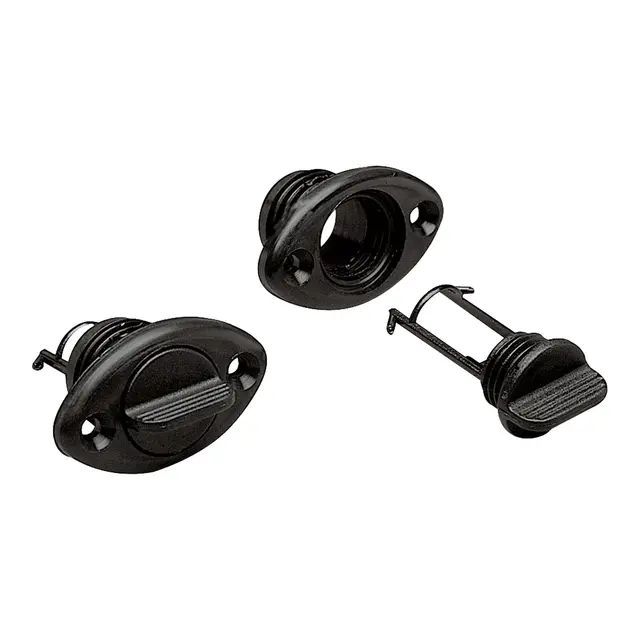 Lenseplugg nylon, sort oval flens 
