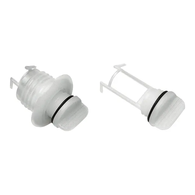 Lenseplugg nylon, hvit rund flens 