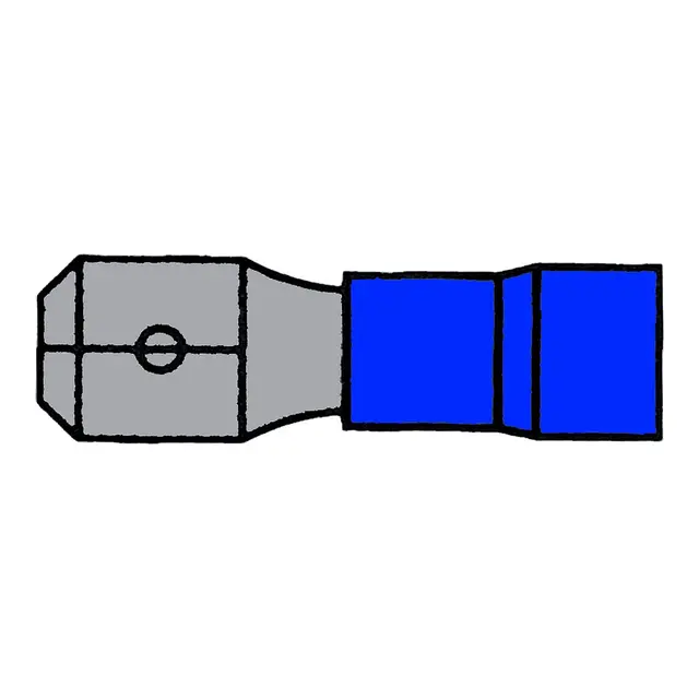 Flatstift blå - 6,4 x 0,8mm 100 stk 