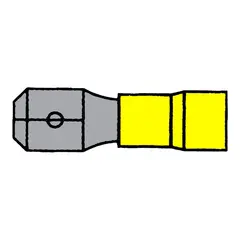Flatstift gul - 6,4 x 0,8mm 10 stk