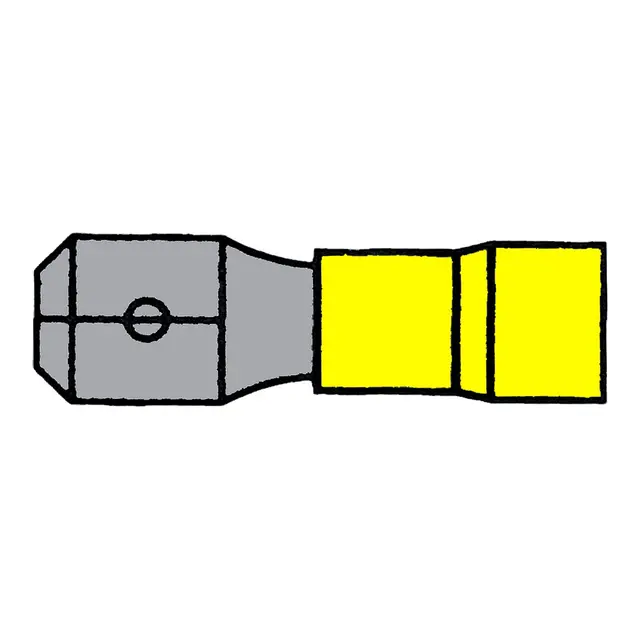 Flatstift gul - 6,4 x 0,8mm 100 stk 