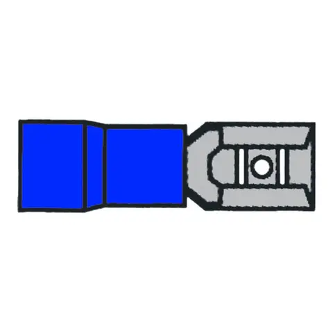 Flatstifthylse blå - 6,4 x 0,8mm 100 stk 