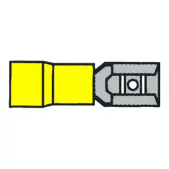 Flatstifthylse gul - 6,4 x 0,8mm 10 stk