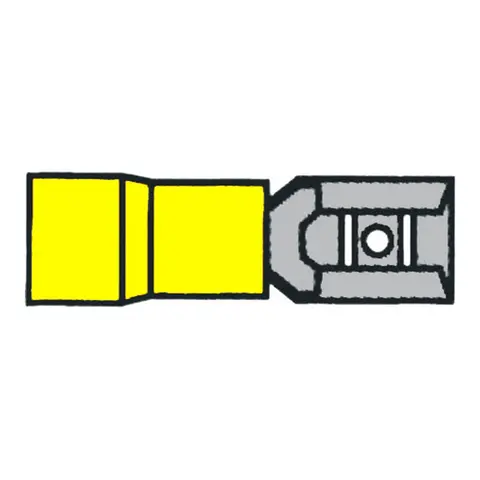 Flatstifthylse gul - 6,4 x 0,8mm 100 stk 