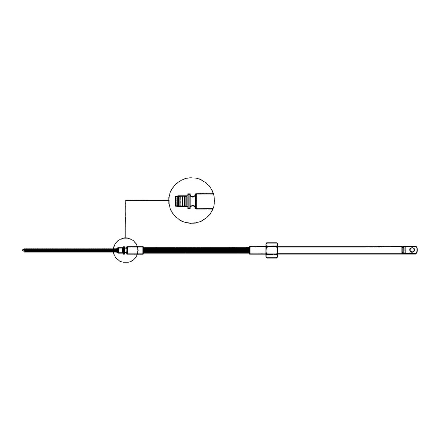 Styrekabel M58, 14 fot 427cm - motorer < 50hk