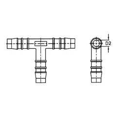T-stykke for slange