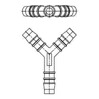 Y-stykke for slange