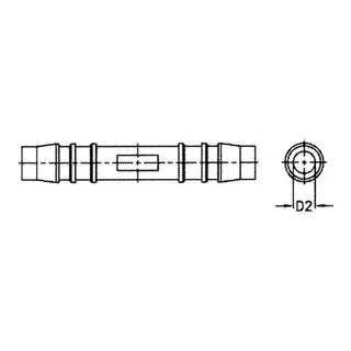 Skj&#248;te-stykke, slange &#216; 6mm
