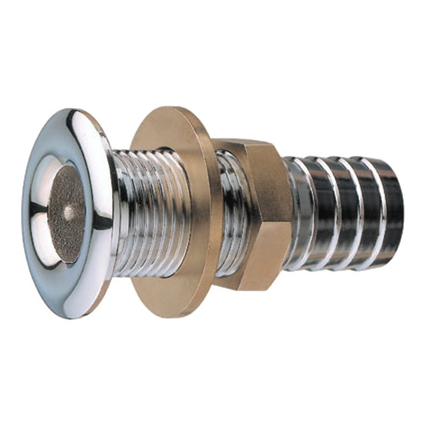 Skroggj.føring, 1 1/2" - Ø45mm slangekbl Forkrommet Messing