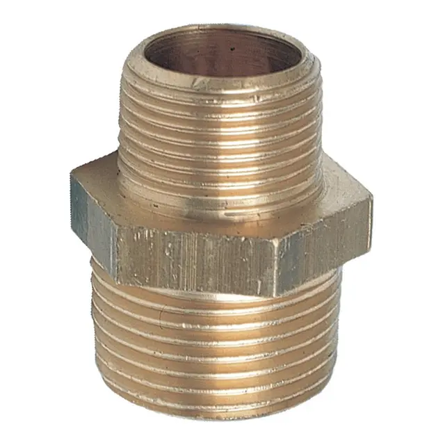 Reduksjonsnippel - utv. 1" utv. 3/4" Messing 
