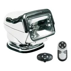 GOLIGHT STRYKER Fjernstyrt lyskaster 24V Krom - 2 tr&#229;dl&#248;se fjerkontroller