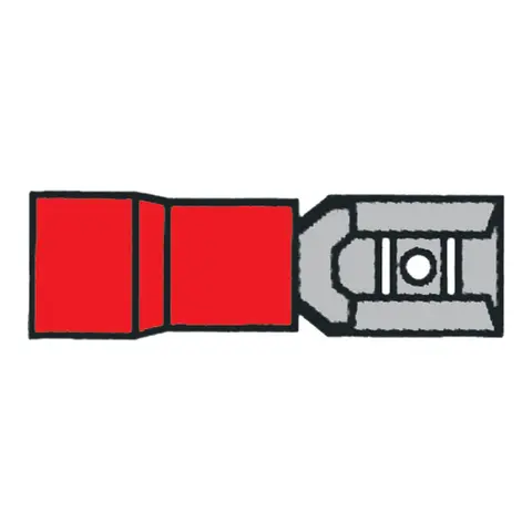 Flatstifthylse rød - 4,8 x 0,8mm 10 stk 