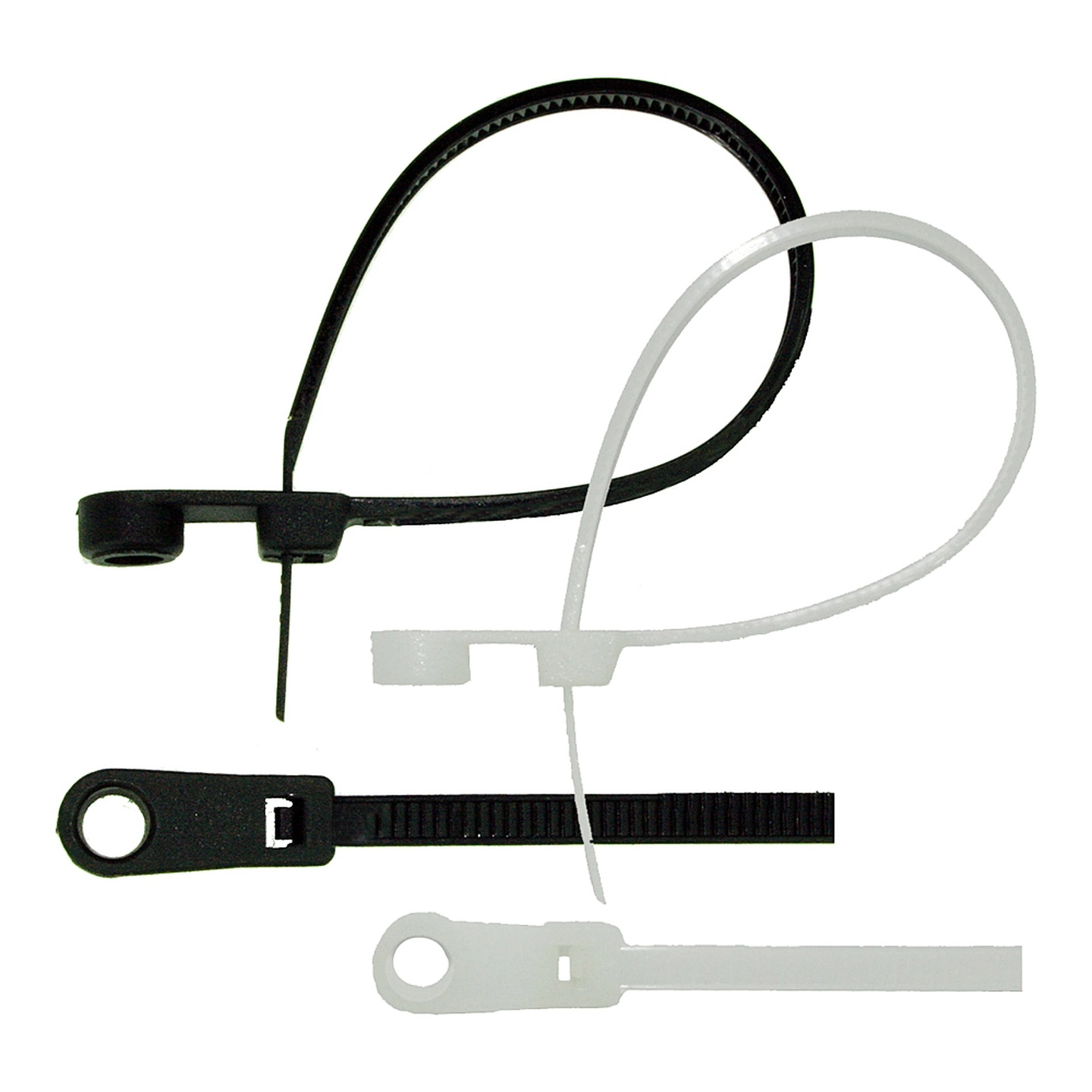 Strips med hull sort, 220 x 4,3 mm 20 stk