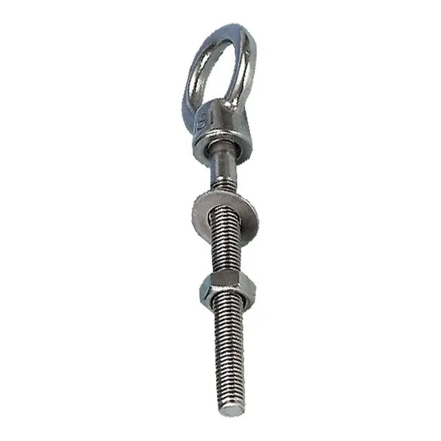 Øyebolt med flens 6M x 60mm Polert rustfritt stål 