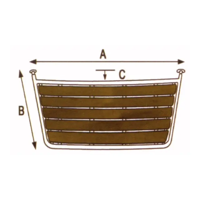 Badeplattform syrefast - teak seil 109 x 60 cm - Ø rør 32 mm 