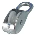 Blokk enkel m/nylonhjul Aluminium
