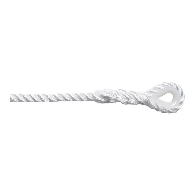 ROBLINE Rapallo fortøyningsline - hvit Ø14mm x 4m - tvinnet - kause/tamp 