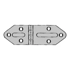 Hengsel polert 127 x 40 mm