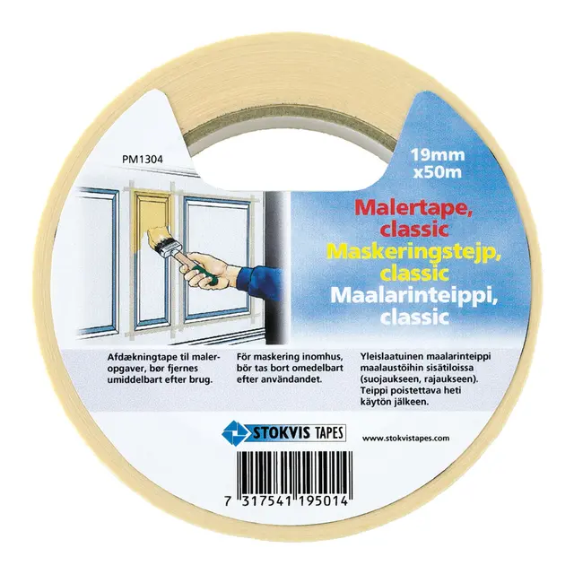 STOKVIS Maskeringstape, beige 19 mm x 50 m 