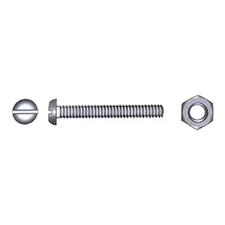 Maskinskrue DIN 84/934, M3 x 10 mm m/mutter 