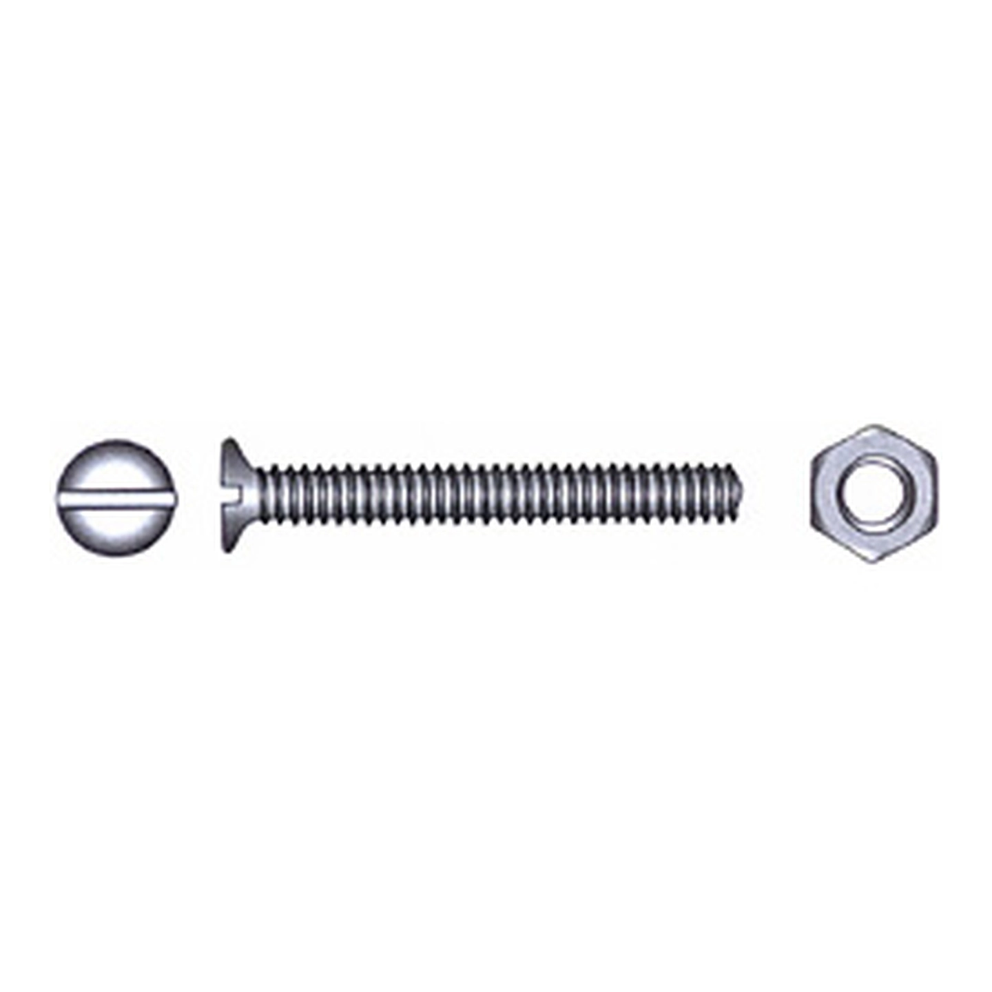 Maskinskrue DIN 963/934, M3 x 20 mm m/mutter