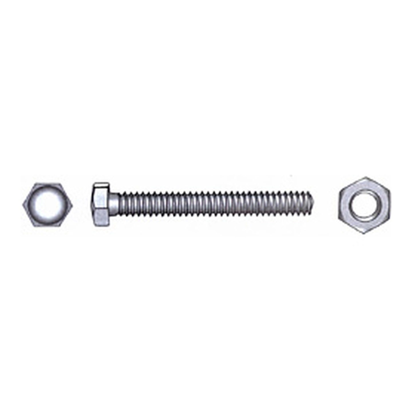 Sekskantbolt DIN 933/934, M5 x 25 mm m/mutter