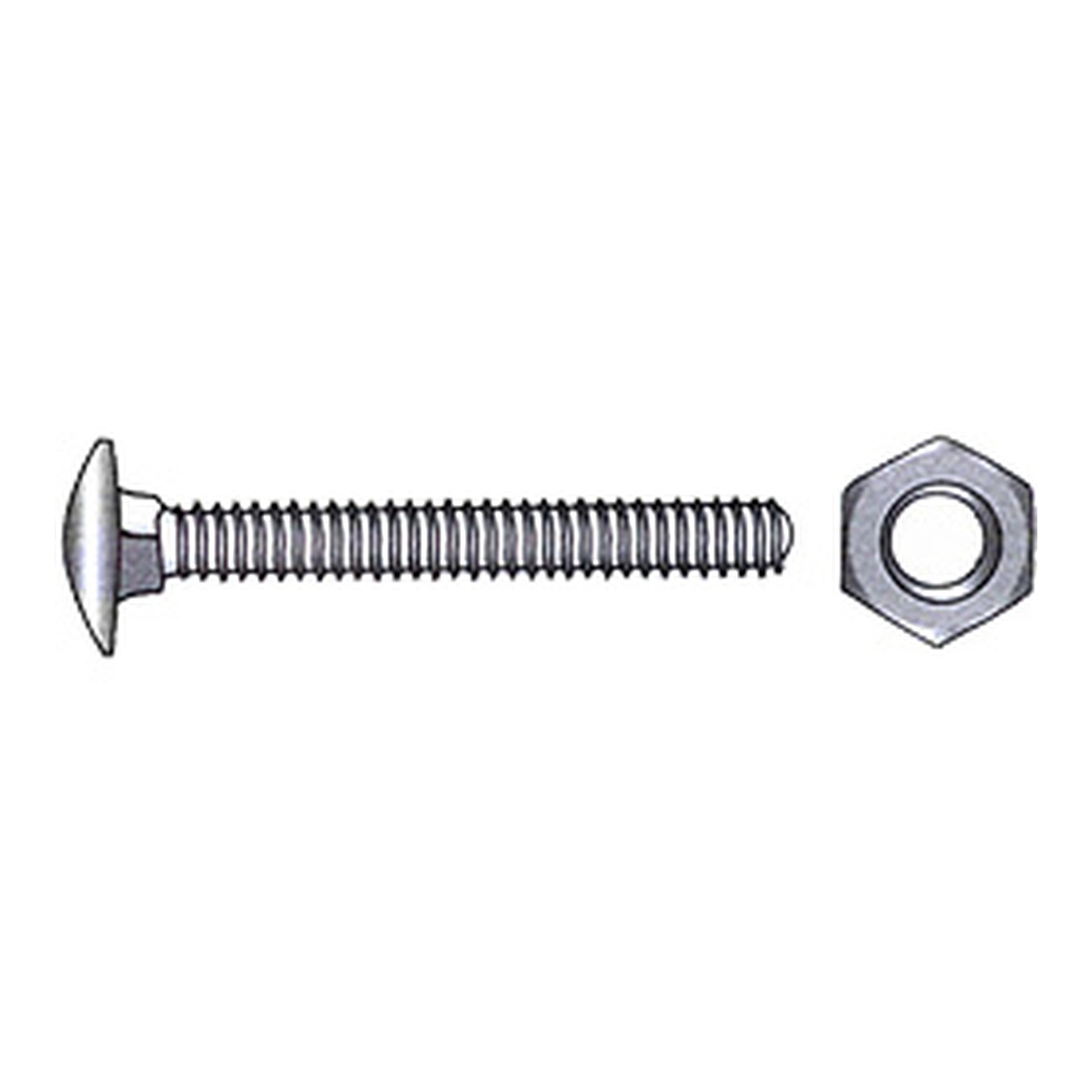 Låseskrue DIN 603/934, M6 x 40 mm m/mutter