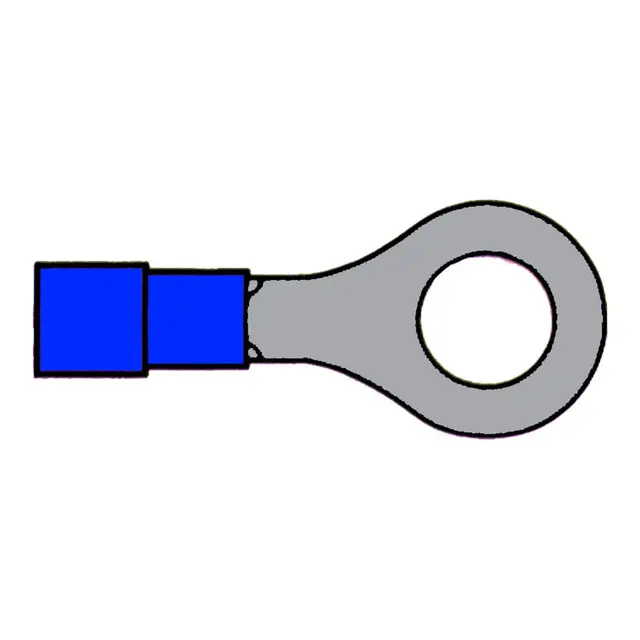 Ringsko blå - Ø6,4mm 100 stk 