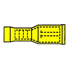 Rundstifthylse gul - 5mm 10 stk