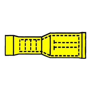 Rundstifthylse gul - 5mm 10 stk