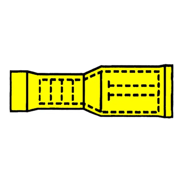 Rundstifthylse gul - 5mm 10 stk 