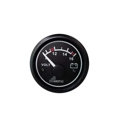 WEMA Voltmeter analog 8-16V sort 
