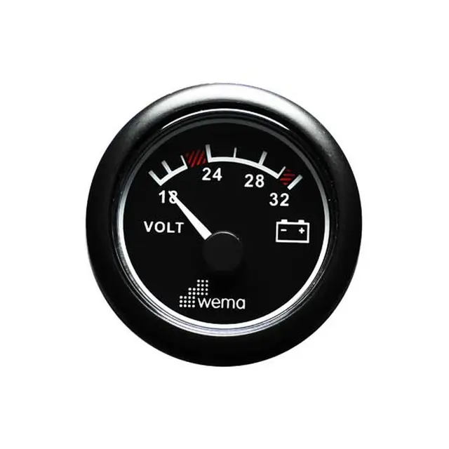 WEMA Voltmeter analog 18-32V Sort 