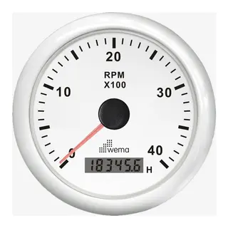 WEMA Turteller m/Timeteller 0-4000 RPM Hvit