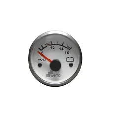 WEMA Voltmeter analog 8-16V SL-hvit