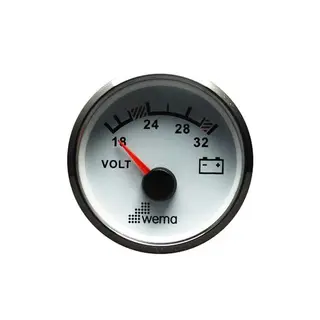 WEMA Voltmeter analog 18-32V SL-hvit