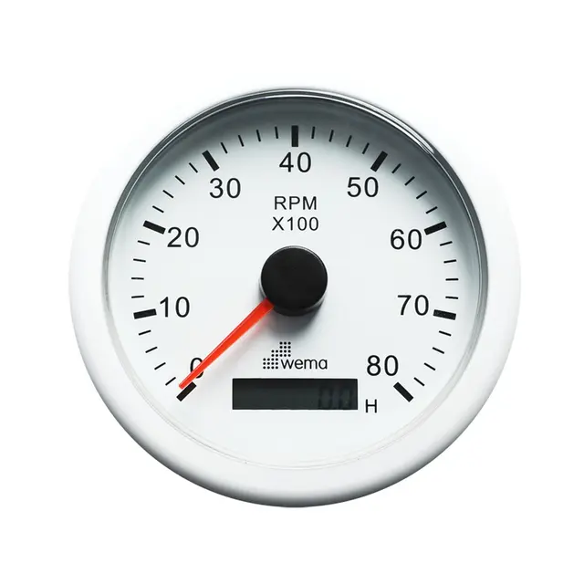 WEMA Turteller m/Timeteller 0-8000 RPM Hvit 