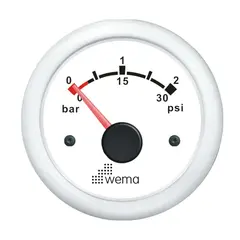 WEMA Oljetrykksm&#229;ler 0-2 bar hvit