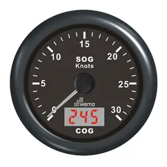 WEMA GPS knopm&#229;ler m/kompass, sort 0-30 knop