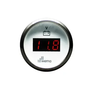 WEMA Voltmeter digital 8-32V SL-hvit