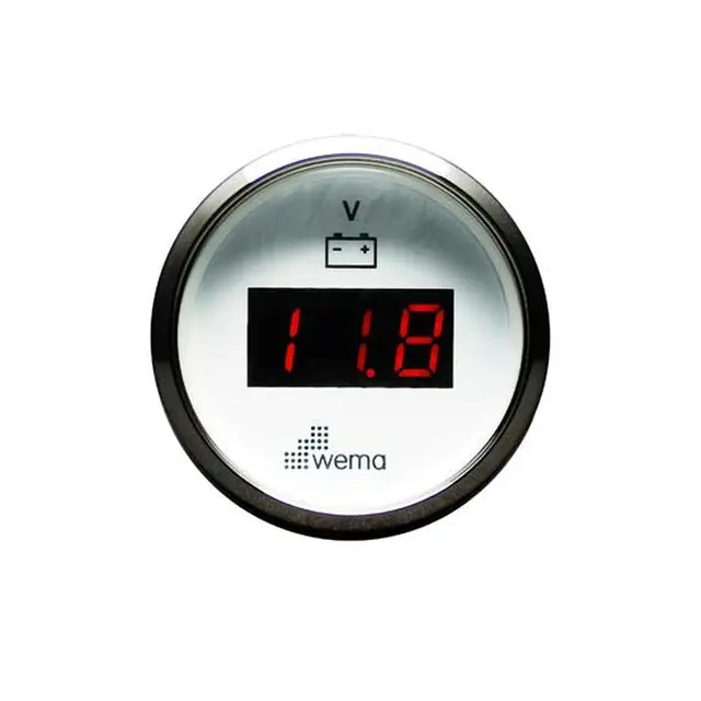 WEMA Voltmeter digital 8-32V SL-hvit 
