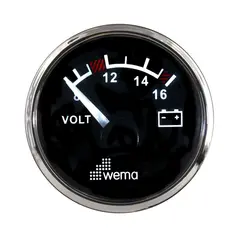 WEMA Voltmeter analog 8-16V SL-sort