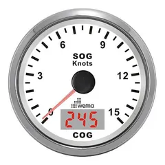 WEMA GPS knopm&#229;ler m/kompass, SL-hvit 0-15 knop