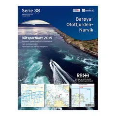 B&#229;tsportkart 38 - 1:50 000, Papirutgave Bar&#248;ya-Ofotfjorden-Narvik