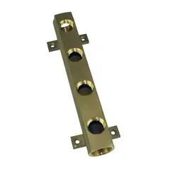 Manifold messing m/4 hull 2 x 3/4&quot; og 4 x 1/2&quot;