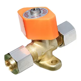 GASLOX Enkel stengeventil med feste, rett, for 8mm r&#248;r