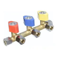 GASLOX Trippel stengeventil uten feste, for 8mm r&#248;r