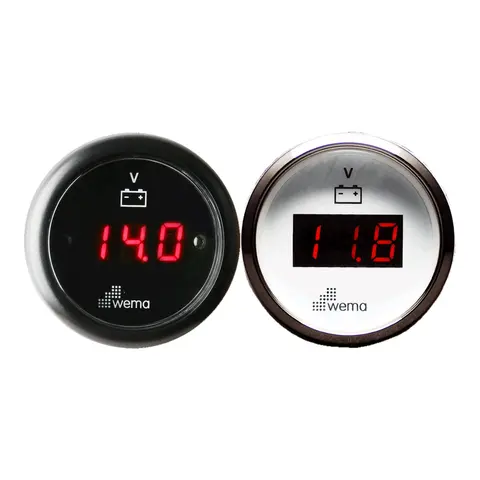 WEMA Voltmeter Digital 8-24V Sort
