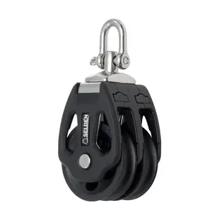 SELD&#200;N Blokk PBB80 dobbel m/glidelager, &#216;80mm trinser